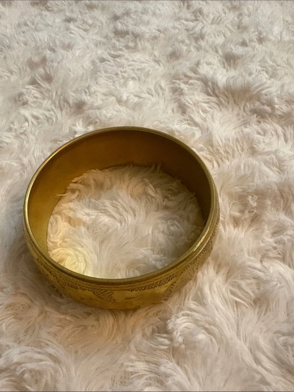 Gold-Tone Floral Engraved Bangle Bracelet